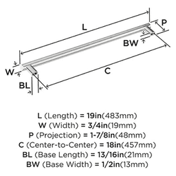 18" Bronx Appliance Pull, Polished Chrome Alt 2 - Image