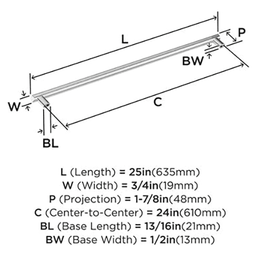 24" Bronx Appliance Pull, Polished Chrome Alt 2 - Image