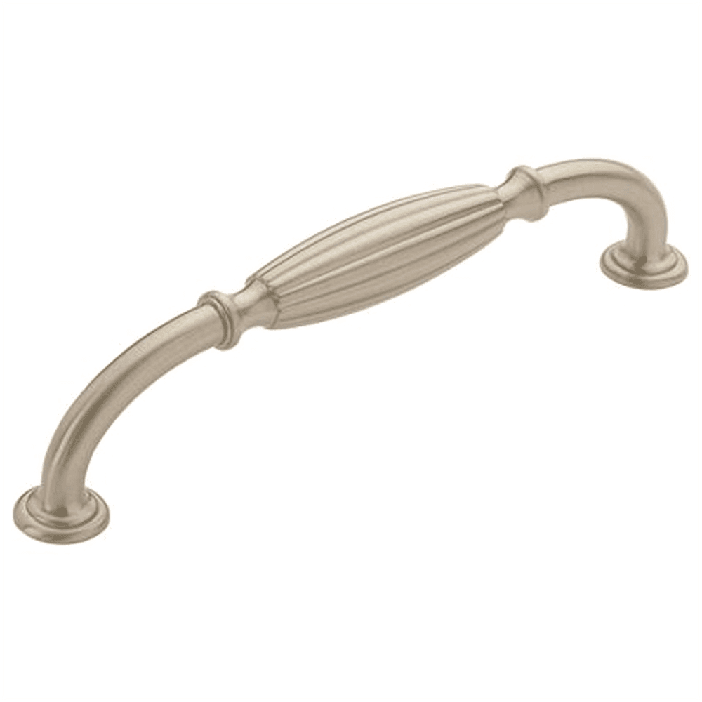 Amerock 8" Blythe Appliance Pull in Satin Nickel on a kitchen cabinet