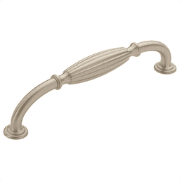 Amerock 8" Blythe Appliance Pull in Satin Nickel on a kitchen cabinet