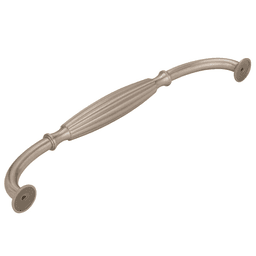 Close-up of Amerock 12" Blythe Appliance Pull, Weathered Nickel on a white background