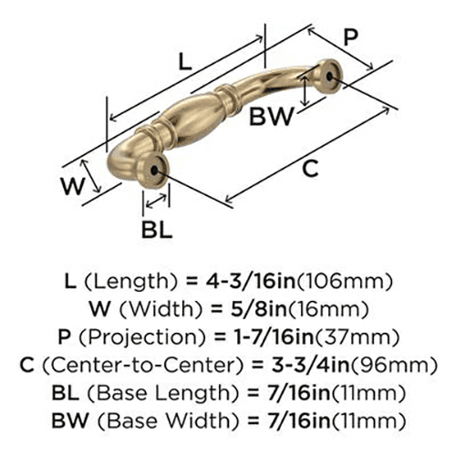 3-3/4" Granby Cabinet Pull, Champagne Bronze Alt 2 - Image