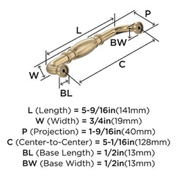 5-1/16" Granby Cabinet Pull, Champagne Bronze Alt 2 - Image