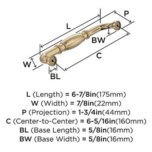 6-5/16" Granby Cabinet Pull, Champagne Bronze Alt 2 - Image