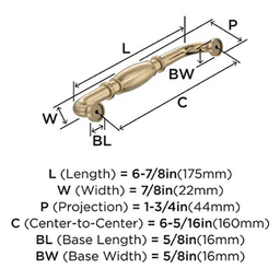 6-5/16" Granby Cabinet Pull, Champagne Bronze Alt 2 - Image