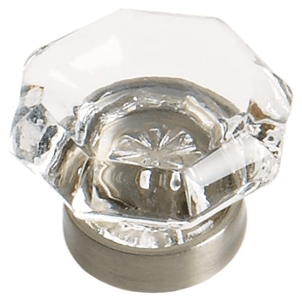 1-1/16" Traditional Classics Crystal Knob, Clear/Satin Nickel - Main Image