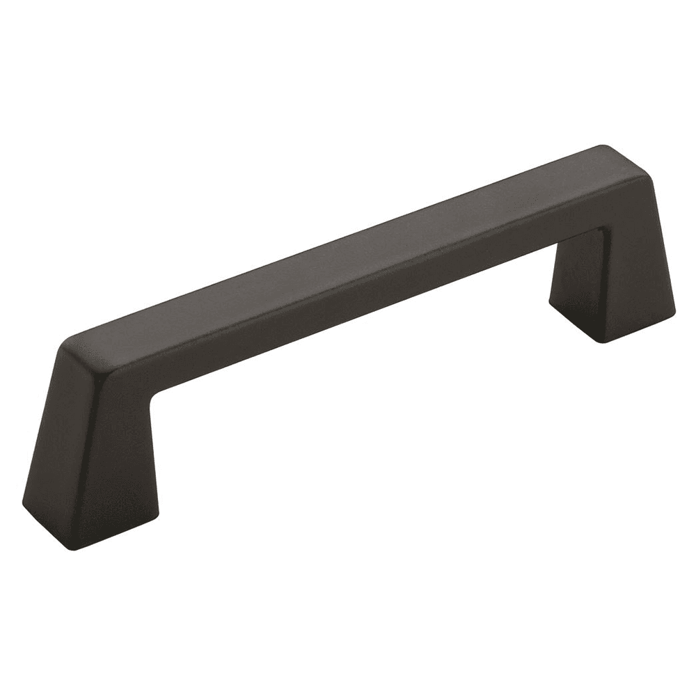 Amerock Blackrock Handle Pull in Golden Champagne finish on a cabinet drawer.