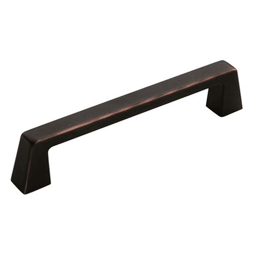 Amerock 5-1/16" Blackrock&trade; Handle Pull in Oil-Rubbed Bronze on a Wooden Cabinet