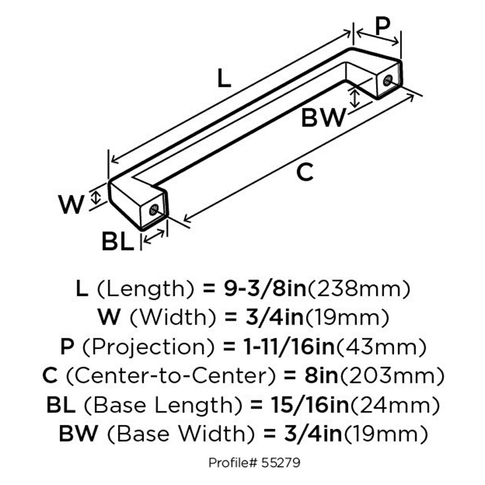 Geometric Blackrock Appliance Pull by Amerock