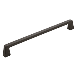 12 inch Amerock Blackrock Appliance Pull in Black Bronze finish on a white cabinet door