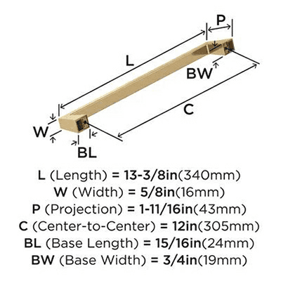 12" Blackrock Appliance Pull, Champagne Bronze Alt 3 - Image