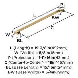 18" Blackrock Appliance Pull, Polished Chrome Alt 3 - Image