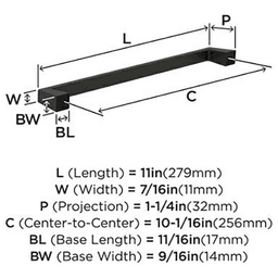 10-1/16" Blackrock Cabinet Pull, Black Bronze Alt 2 - Image