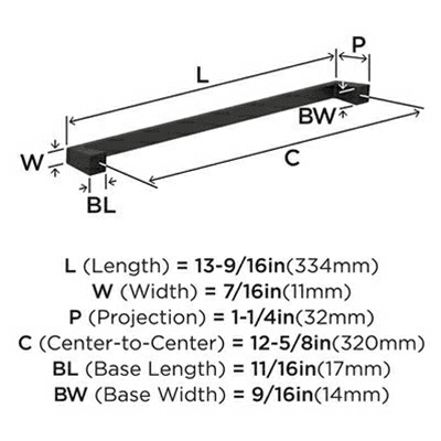 12-5/8" Blackrock Cabinet Pull, Black Bronze Alt 3 - Image