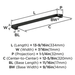 12-5/8" Blackrock Cabinet Pull, Black Bronze Alt 3 - Image