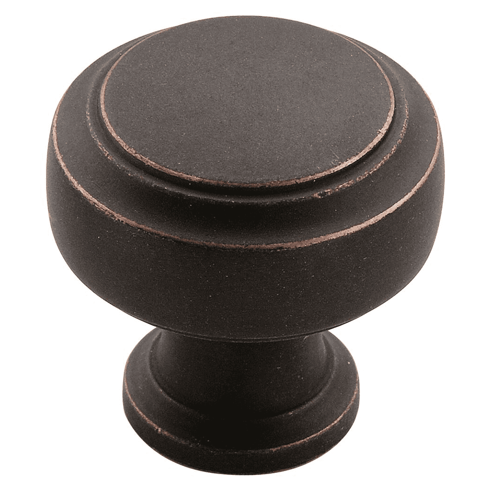 1-3/16" Highland Ridge Round Knob Dark-Oiled Bronze on White Background
