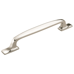6-5/16" Amerock Highland Ridge Handle Pull in Polished Nickel for modern cabinets and drawers