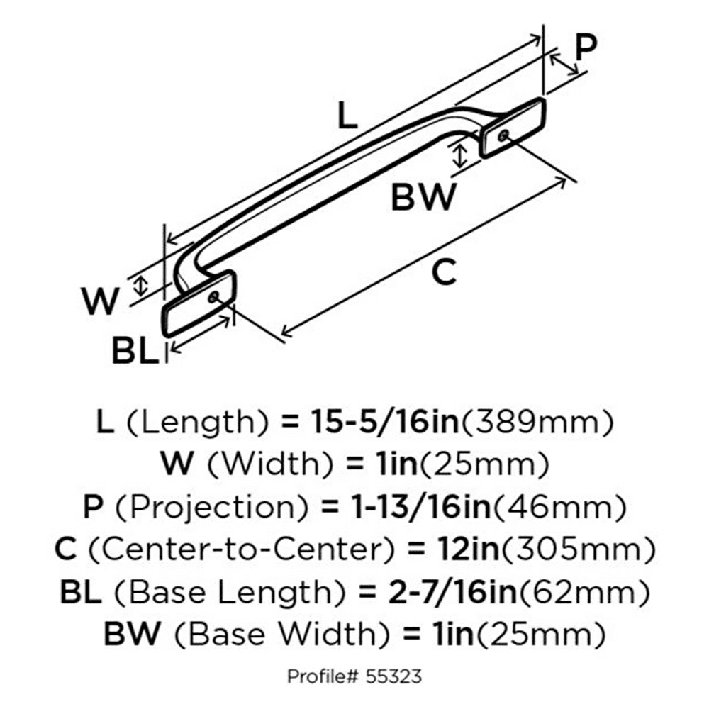 Highland Ridge 12in Center-to-Center Appliance Pull