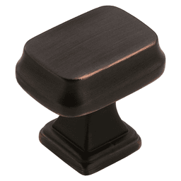 1-1/4" Revitalize Rectangle Knob, Oil-Rubbed Bronze on White Background