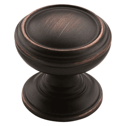 Amerock 1-1/4" Oil-Rubbed Bronze Round Knob on White Background