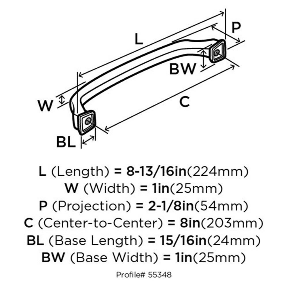 Revitalize Appliance Pull in Oil Rubbed Bronze - 8" Center-to-Center