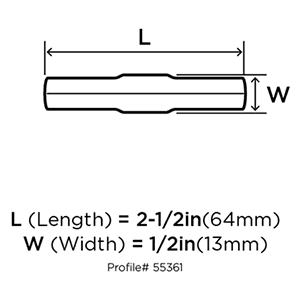 Sleek 2-1/2" Riva T-Knob - Amerock Hardware