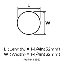 Riva Round Knob - 1-1/4" Diameter - Polished Nickel Finish