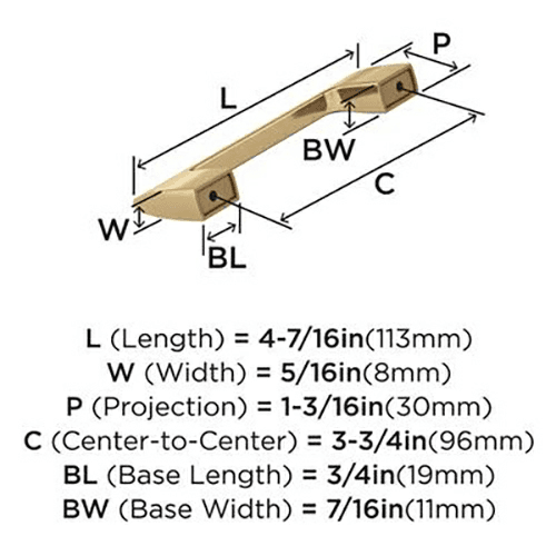 3-3/4" Riva Cabinet Pull, Champagne Bronze Alt 3 - Image