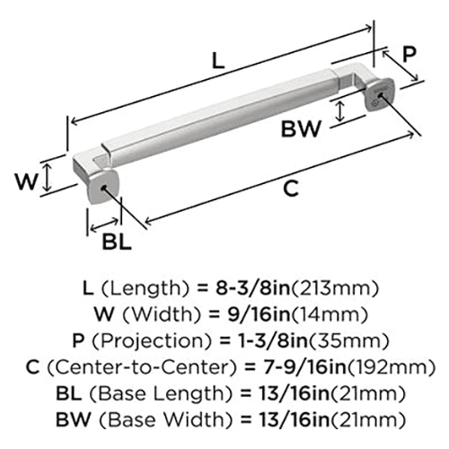7-9/16" Stature Cabinet Pull, Satin Nickel Alt 1 - Image