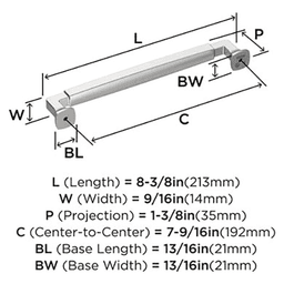 7-9/16" Stature Cabinet Pull, Satin Nickel Alt 1 - Image