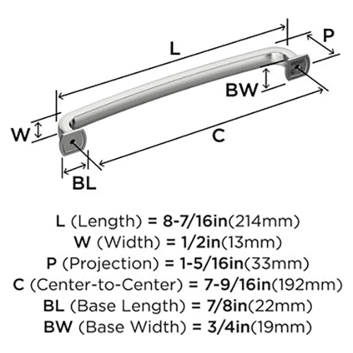 7-9/16" Surpass Cabinet Pull, Satin Nickel Alt 1 - Image