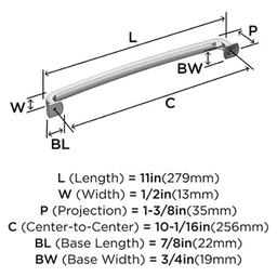10-1/16" Surpass Cabinet Pull, Satin Nickel Alt 2 - Image