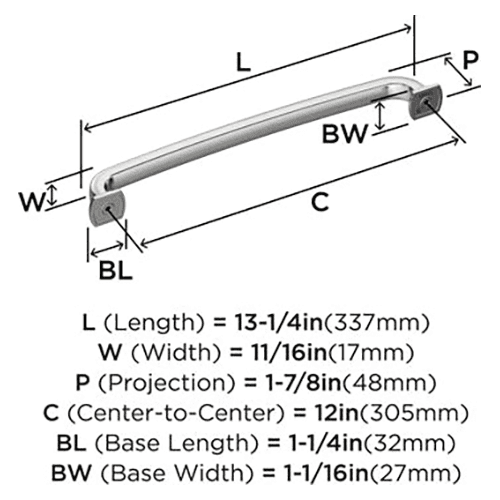 12" Surpass Appliance Pull, Golden Champagne Alt 1 - Image