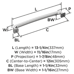 12" Surpass Appliance Pull, Golden Champagne Alt 1 - Image