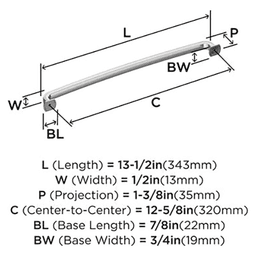 12-5/8" Surpass Cabinet Pull, Satin Nickel Alt 2 - Image