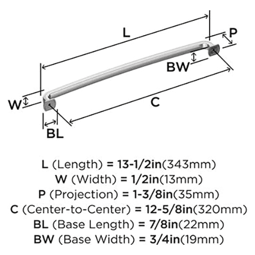 12-5/8" Surpass Cabinet Pull, Polished Nickel Alt 2 - Image