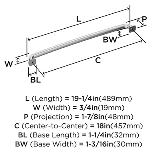 18" Surpass Appliance Pull, Satin Nickel Alt 1 - Image