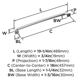 18" Surpass Appliance Pull, Satin Nickel Alt 1 - Image