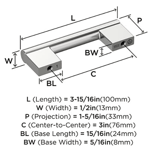 3" Versa Cabinet Pull, Satin Nickel
 Alt 1 - Image
