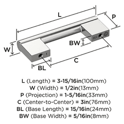 3" Versa Cabinet Pull, Satin Nickel
 Alt 1 - Image