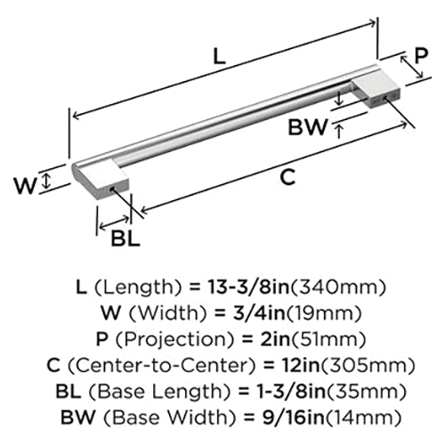 12" Versa Appliance Pull, Satin Nickel Alt 2 - Image
