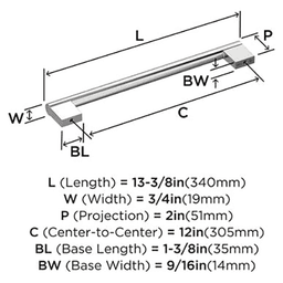 12" Versa Appliance Pull, Satin Nickel Alt 2 - Image