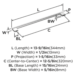 12-5/8" Versa Cabinet Pull, Matte Black Alt 1 - Image
