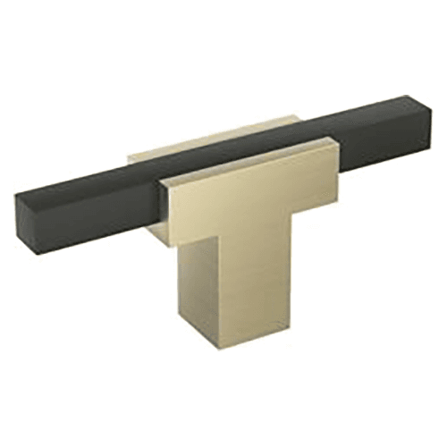 2-3/4" Urbanite T-Handle Knob, Golden Champagne/Matte Black Main - Image