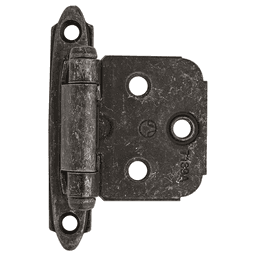 Variable Overlay Face Mount Hinge, Modern Design, Self-Closing, Wrought Iron - Main Image