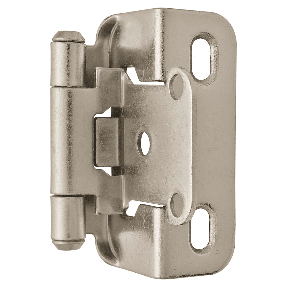 Partial Wrap-Around Face-Frame Hinge, Self-Closing, 1/2" Overlay, Nickel - Main Image