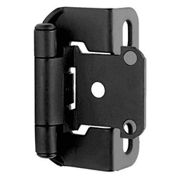 Partial Wrap-Around Face-Frame Hinge, Self-Closing, 1/2" Overlay, Flat Black - Main Image