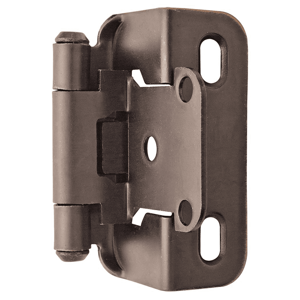 Partial Wrap-Around Face-Frame Hinge, Self-Closing, 1/2" Overlay, Oil Rubbed Bronze - Main Image
