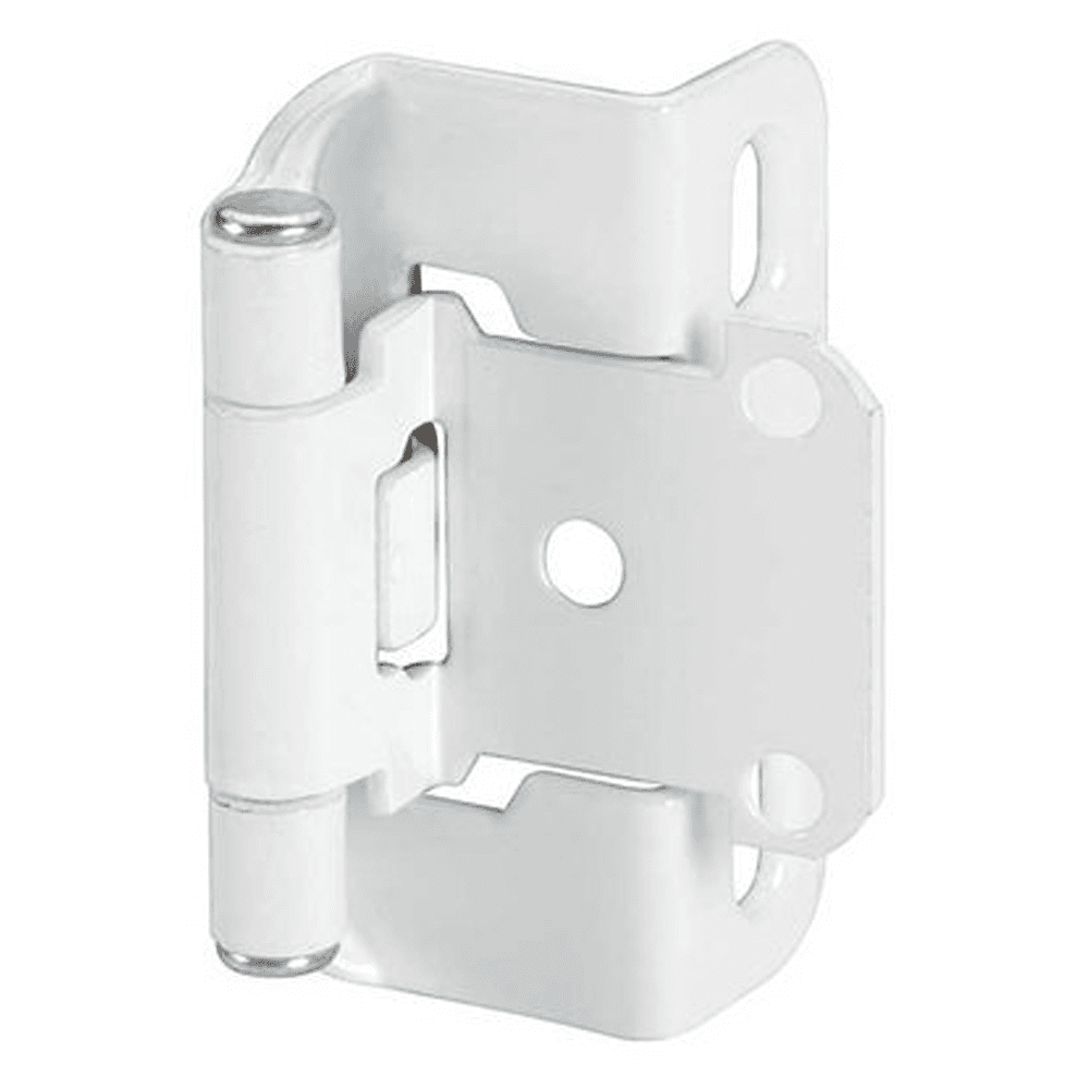 Partial Wrap-Around Face-Frame Hinge, Self-Closing, 1/2" Overlay, White - Main Image