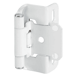 Partial Wrap-Around Face-Frame Hinge, Self-Closing, 1/2" Overlay, White - Main Image